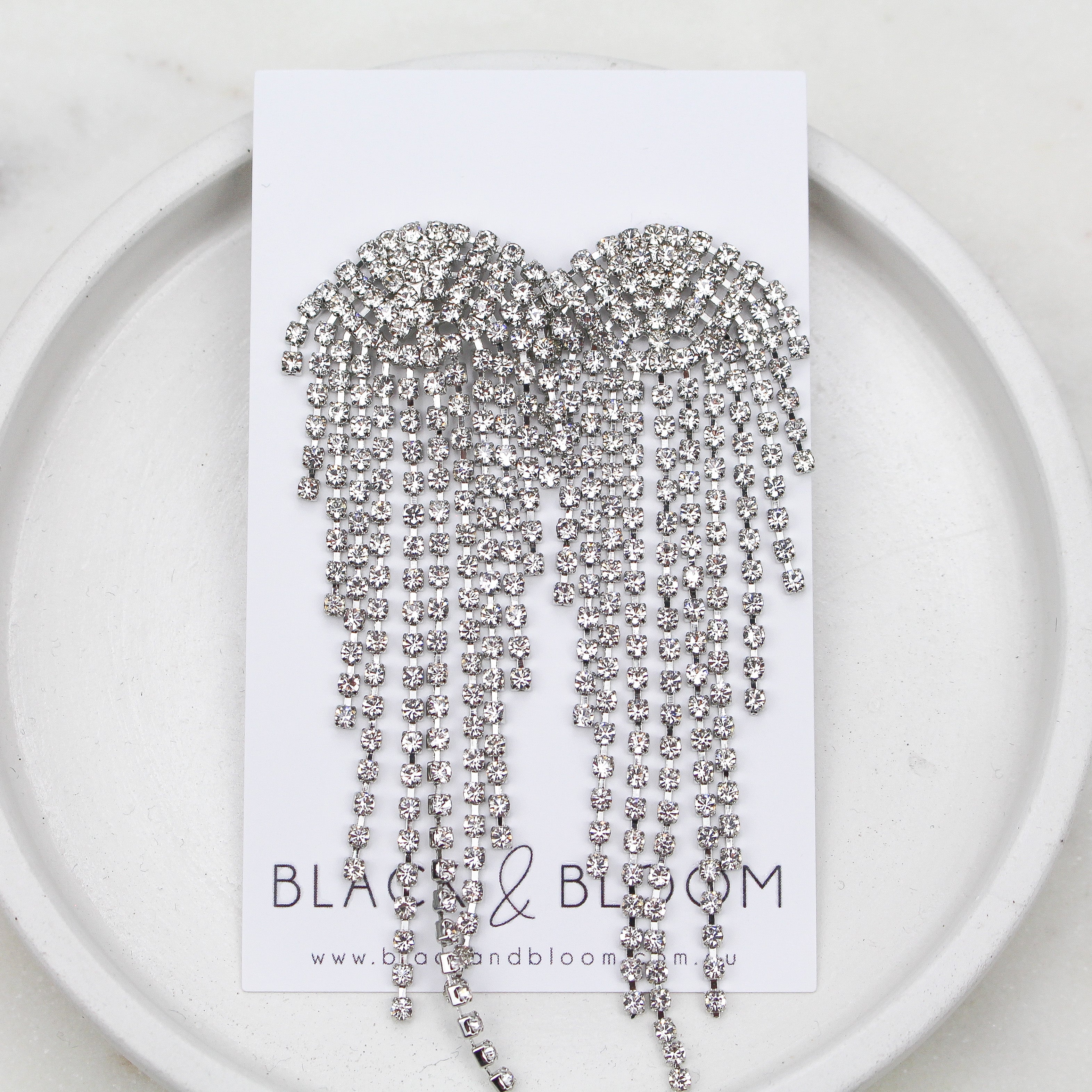 RITA EARRINGS - Black & Bloom
