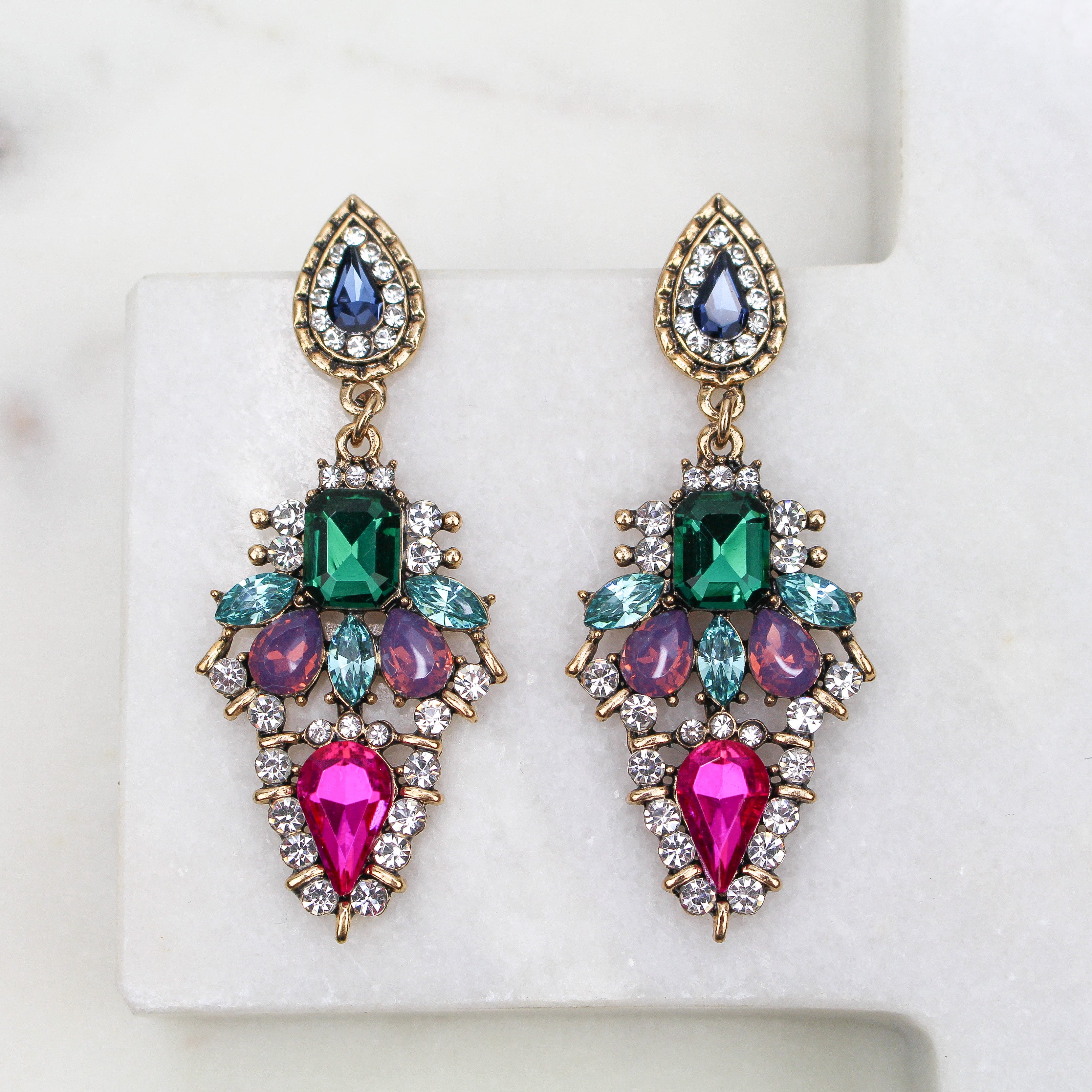 SOPHIA EARRINGS GREEN - Black & Bloom