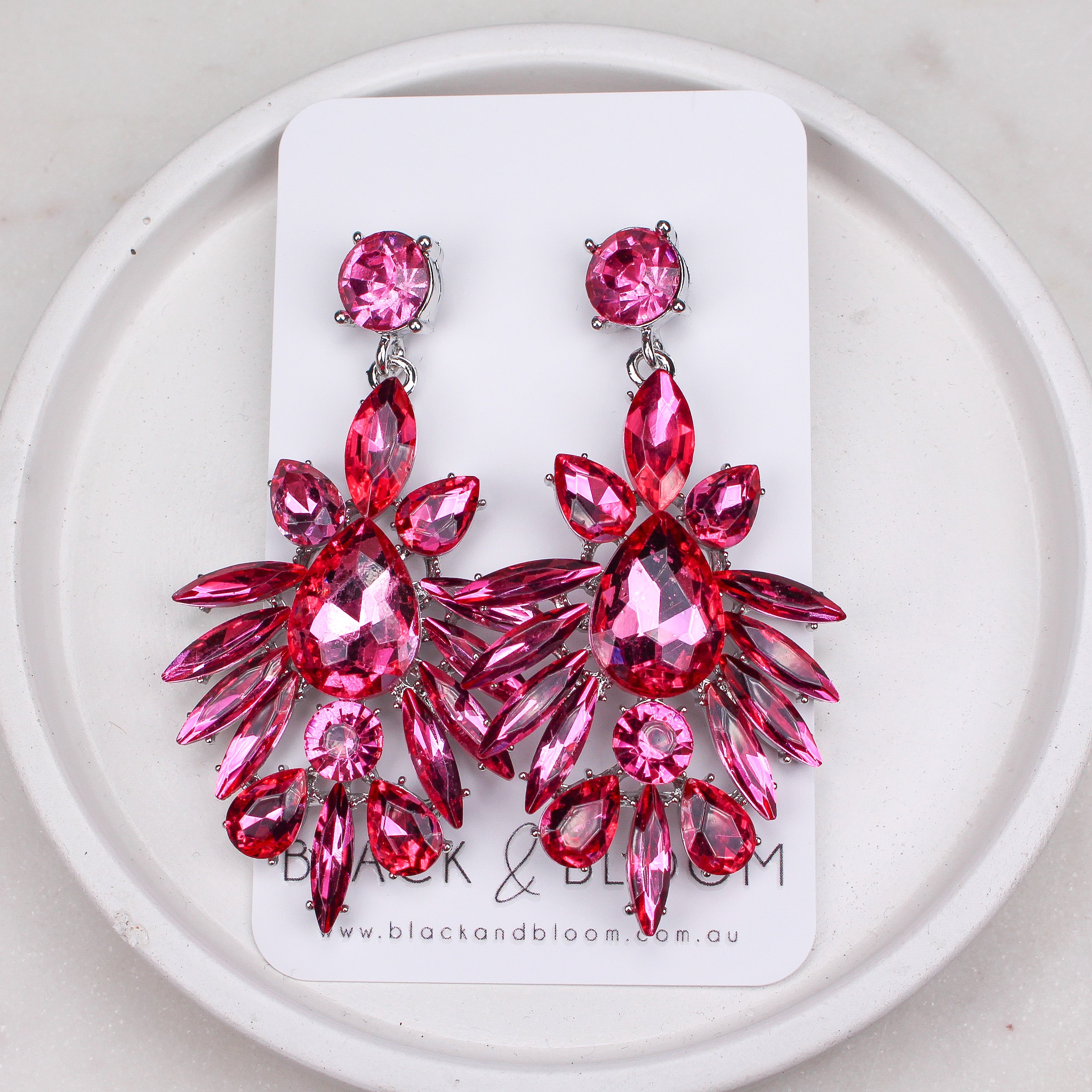 HAYLEY EARRINGS - Black & Bloom