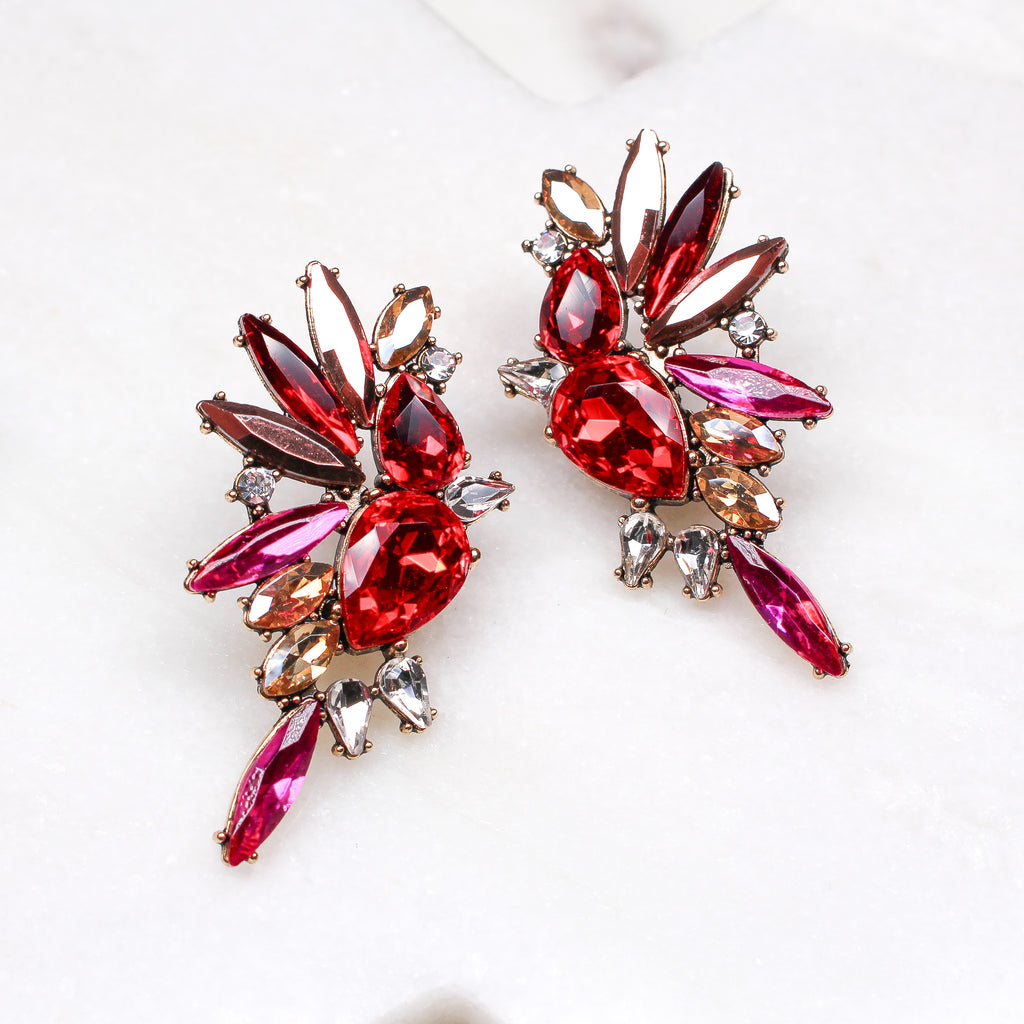 RAMONA EARRINGS RED/PINK - Black & Bloom