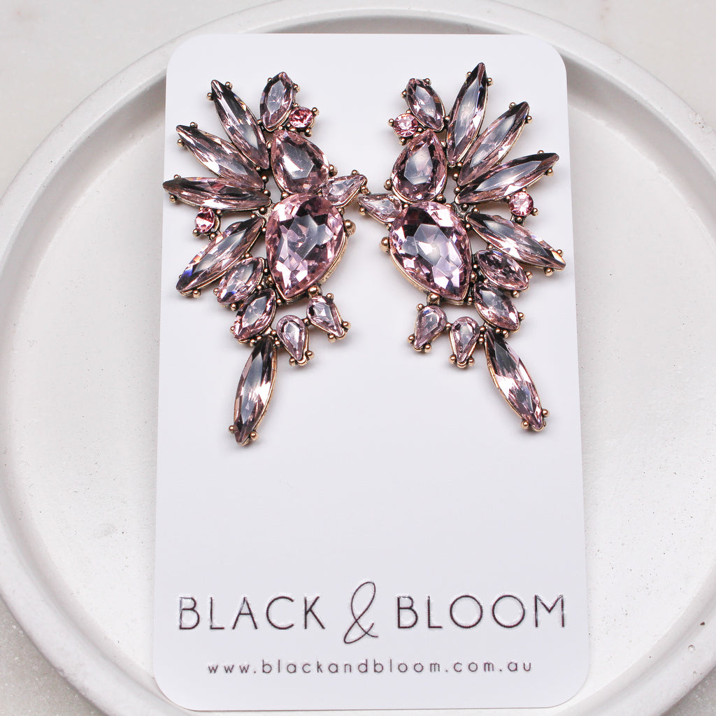 RAMONA EARRINGS PINK - Black & Bloom
