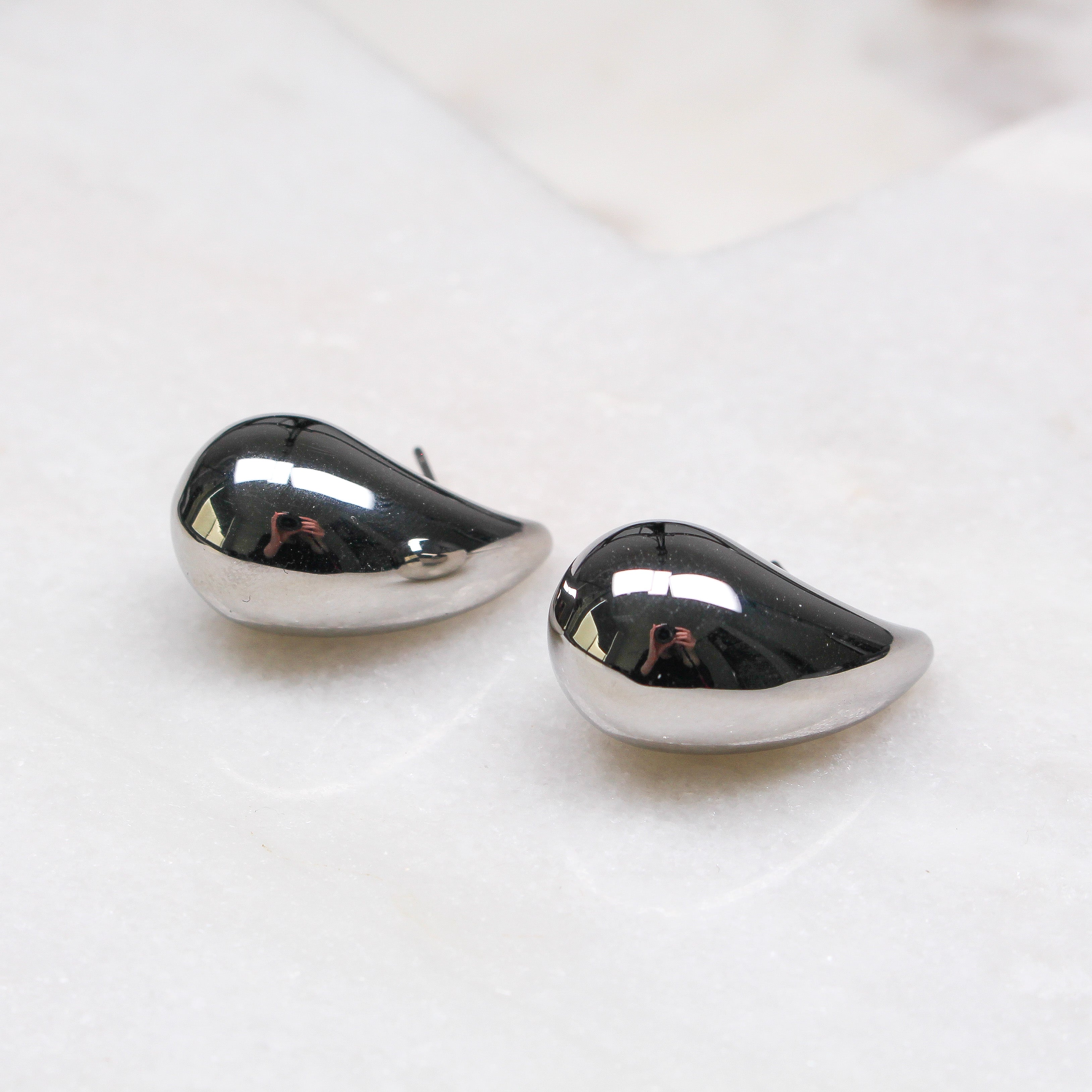 AVA EARRINGS SILVER - Black & Bloom