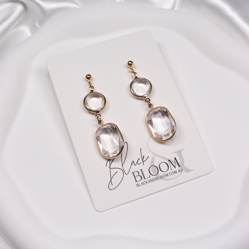TAMZYN EARRINGS - Black & Bloom