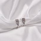 EMERALD HOOP MOISSANITE EARRINGS SILVER - Black & Bloom