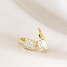 EMERALD HOOP MOISSANITE EARRINGS GOLD - Black & Bloom