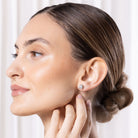 ROUND BEZEL MOISSANITE EARRINGS SILVER - Black & Bloom