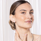 EMERALD HOOP MOISSANITE EARRINGS SILVER - Black & Bloom