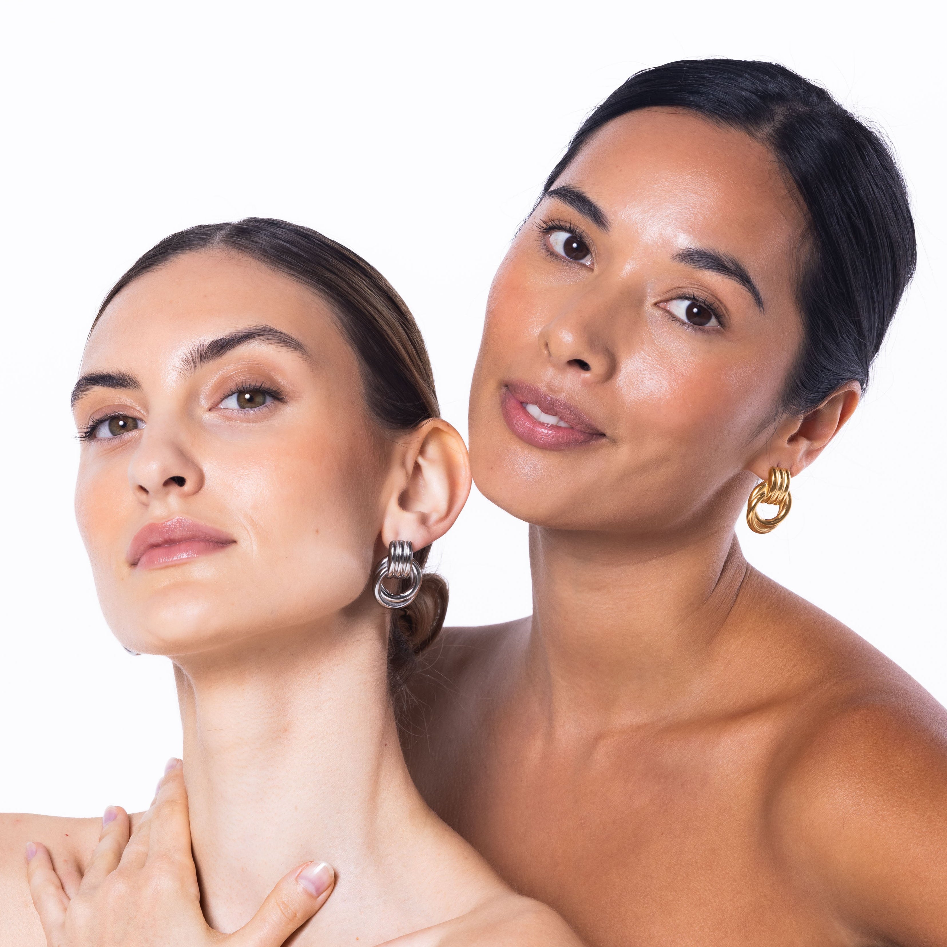 ALLIAGE EARRINGS -  TWO-TONE - Black & Bloom