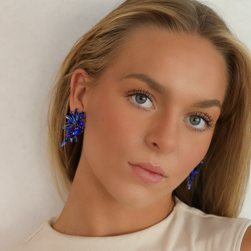 RAMONA EARRINGS BLUE - Black & Bloom