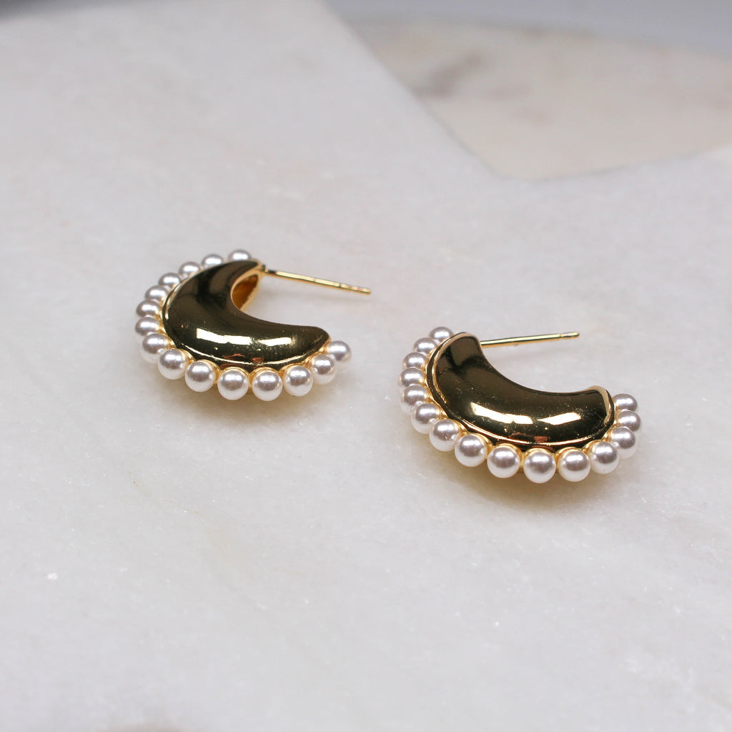 ELSA EARRINGS GOLD - Black & Bloom