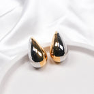 AVA EARRINGS TWO TONE - Black & Bloom