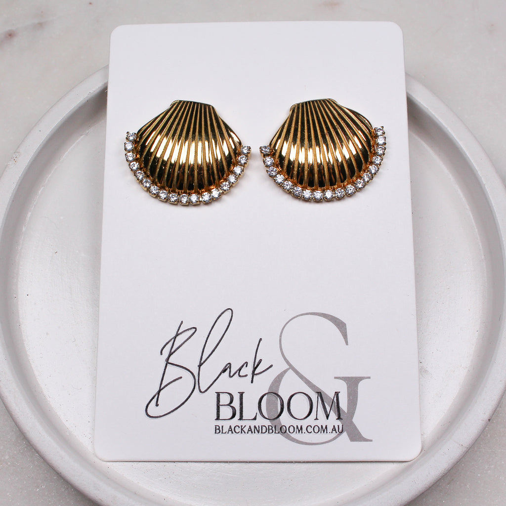 LUCIA EARRINGS - Black & Bloom