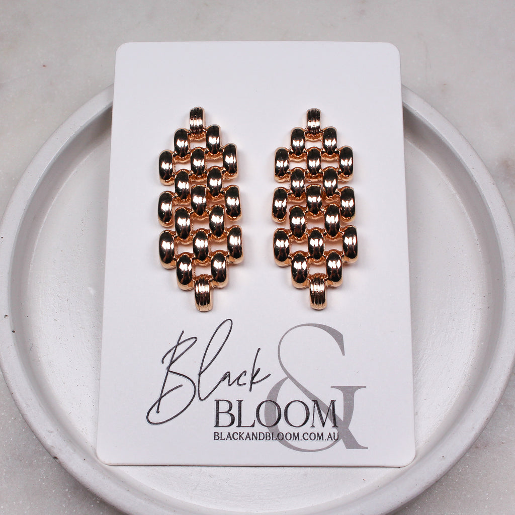 CASSIA EARRINGS GOLD - Black & Bloom