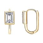 EMERALD HOOP MOISSANITE EARRINGS GOLD - Black & Bloom