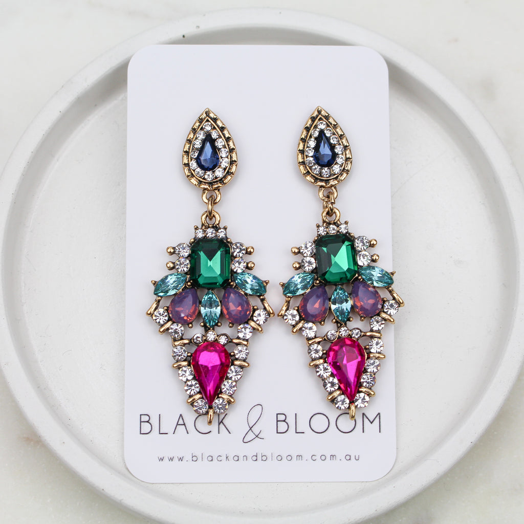 SOPHIA EARRINGS GREEN - Black & Bloom