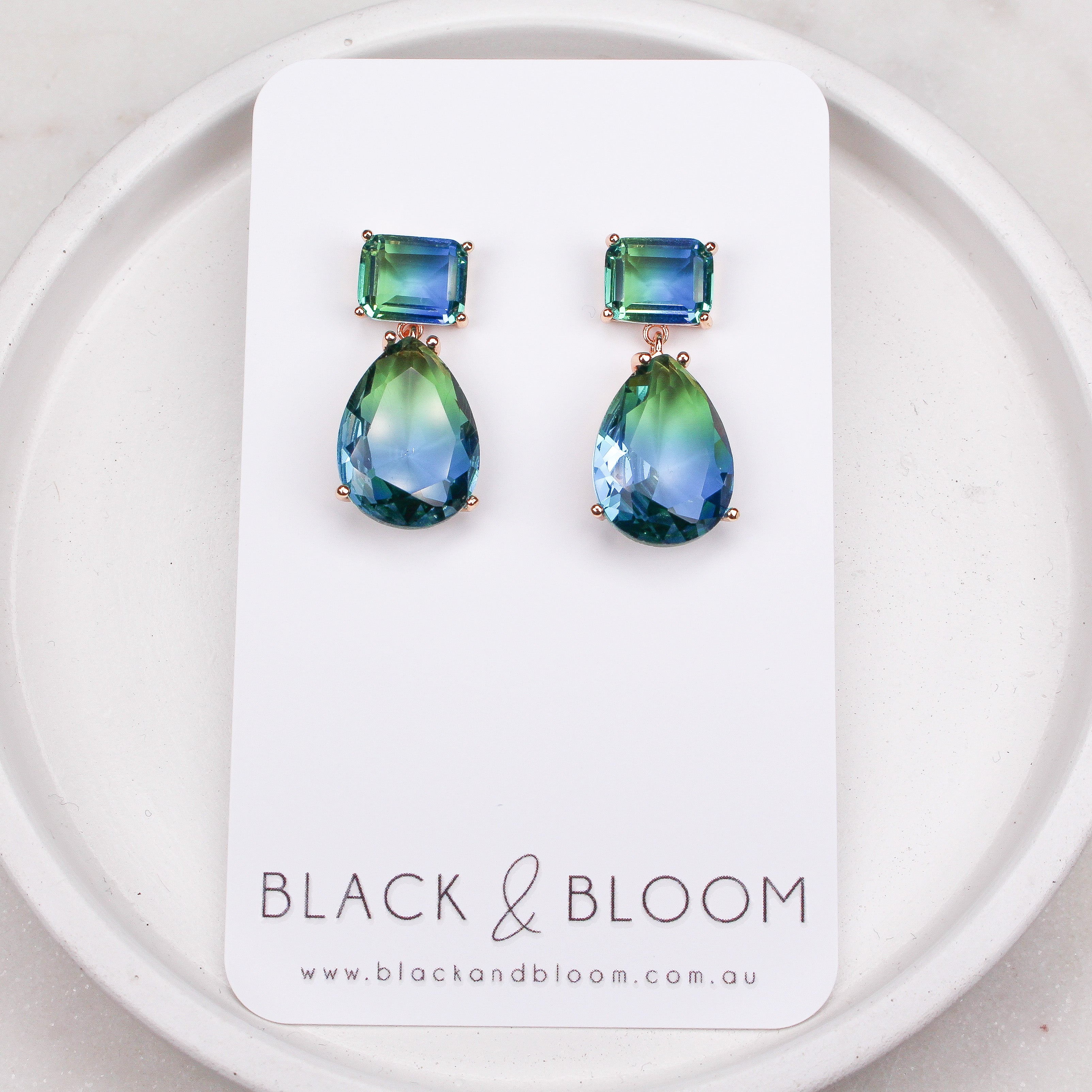 STEPHANIE EARRINGS - Black & Bloom