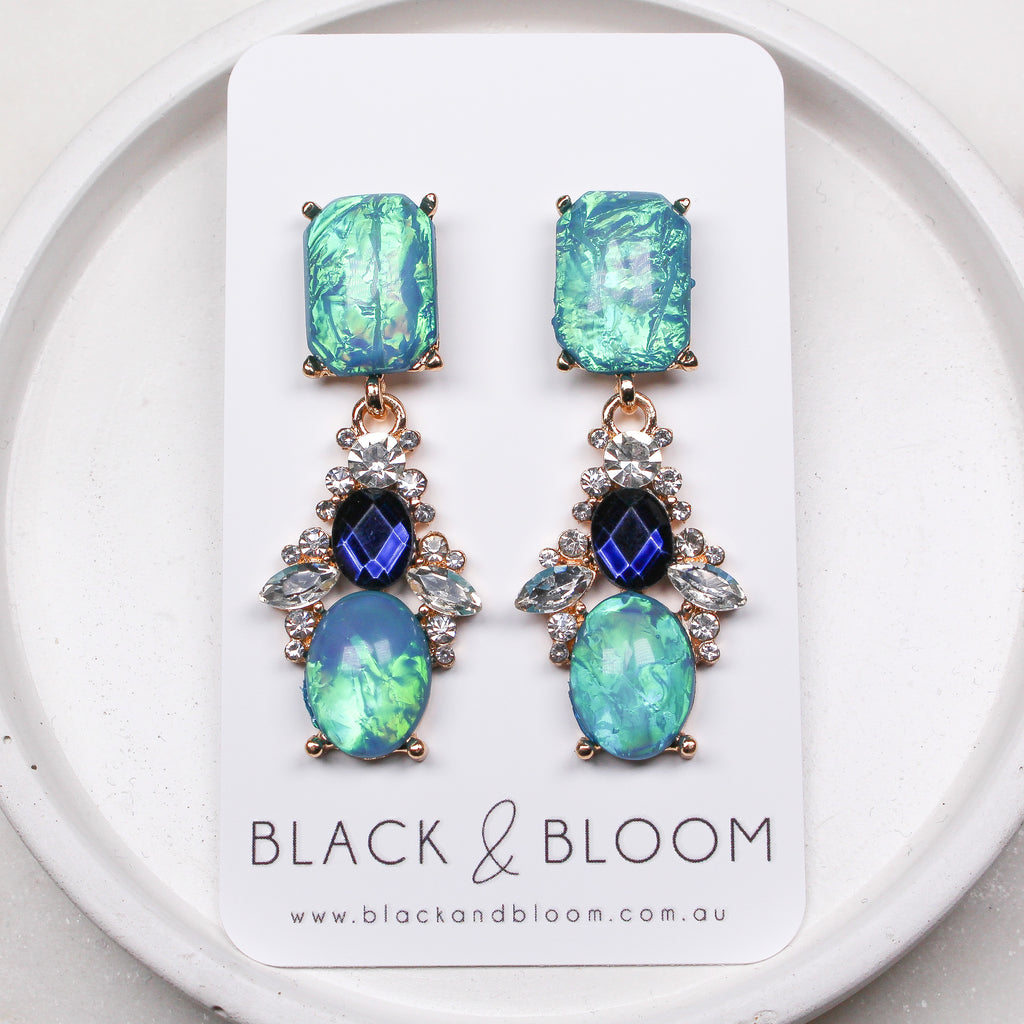 ABIGAIL EARRINGS BLUE - Black & Bloom