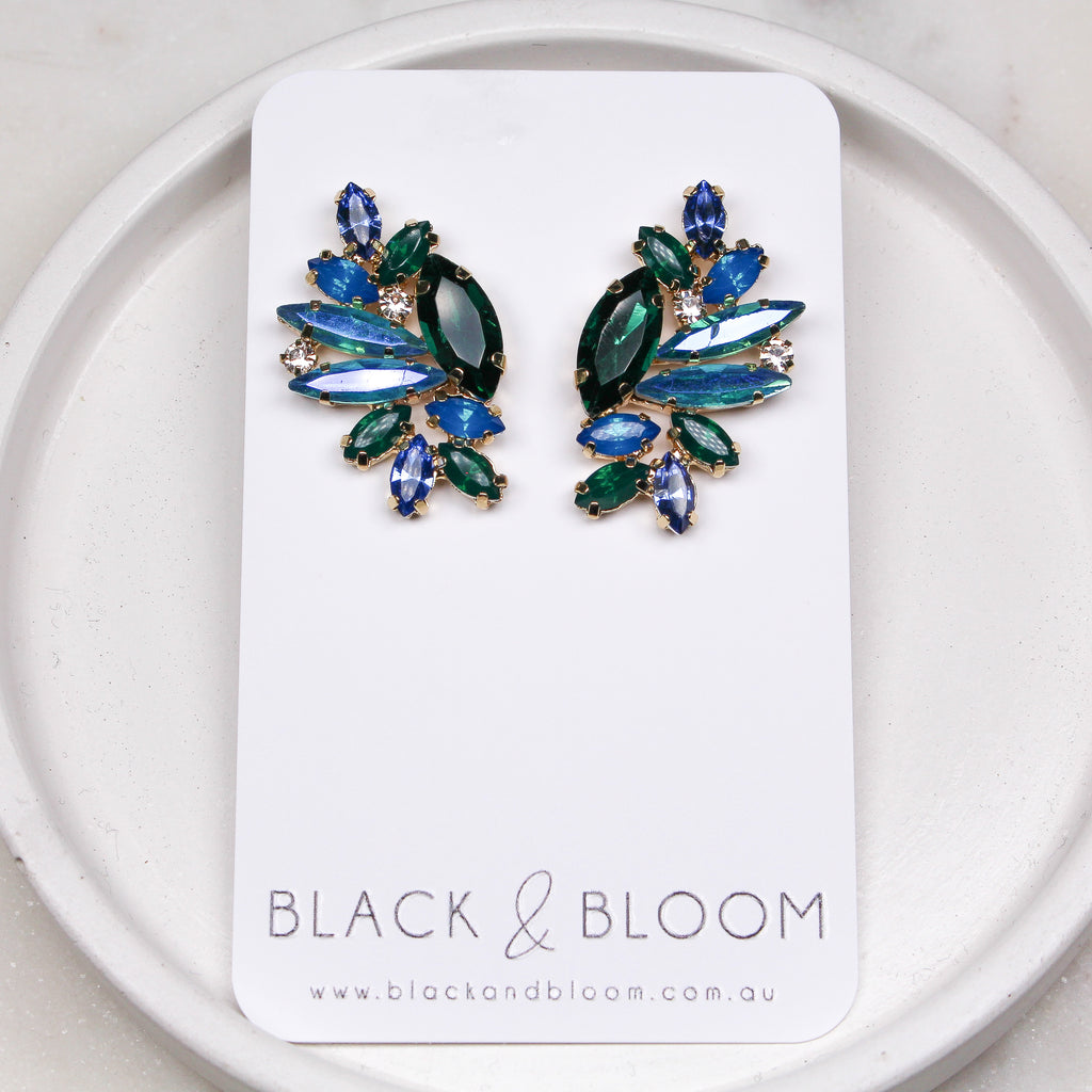AMANDA EARRINGS - Black & Bloom