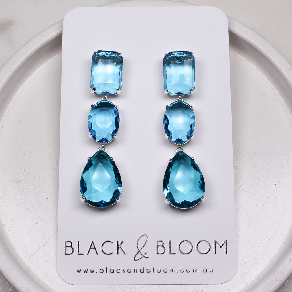 AMALFI EARRINGS BLUE - Black & Bloom