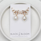 PRE ORDER - TIA EARRINGS GOLD - Black & Bloom