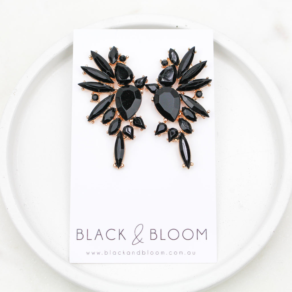 RAMONA EARRINGS NOIR - Black & Bloom
